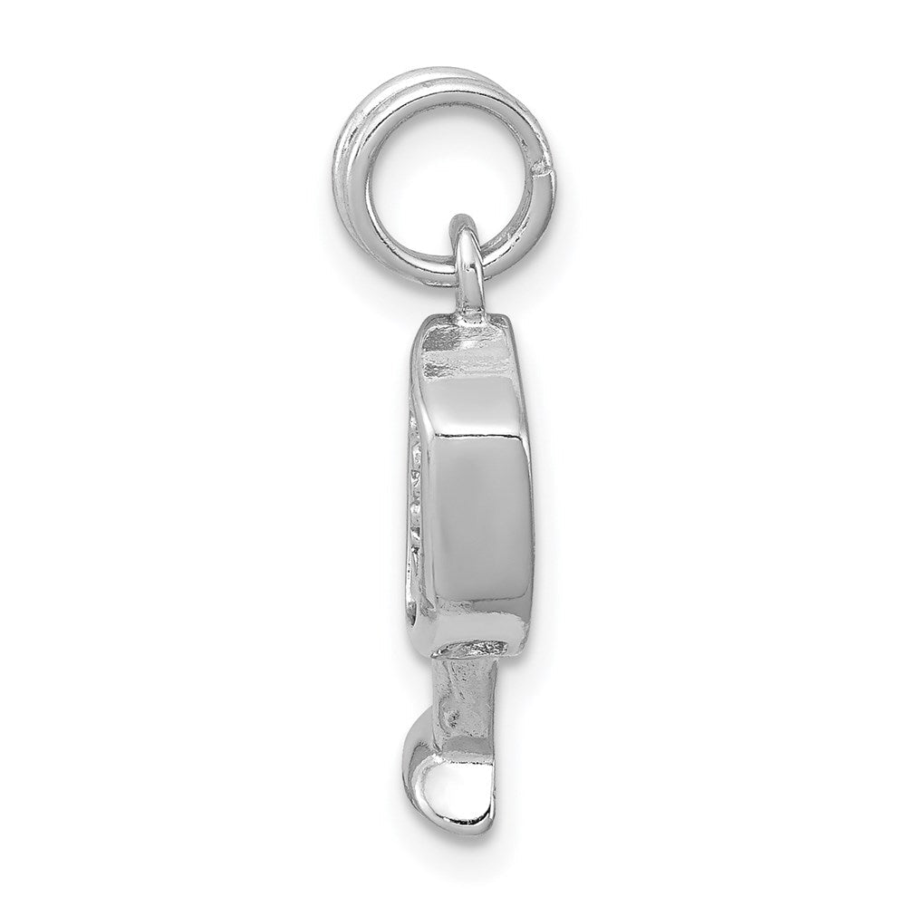 Sterlingsilber Rhodium-platedcz Champagne Glas Charm