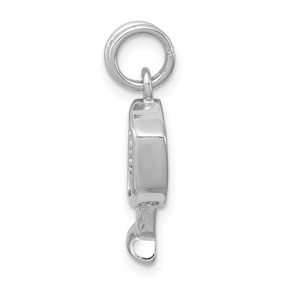 Sterlingsilber Rhodium-platedcz Champagne Glas Charm