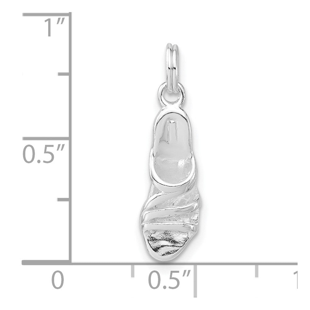 Sterlingsilber 3-d Poliert Hoch Heel Sandal Charm