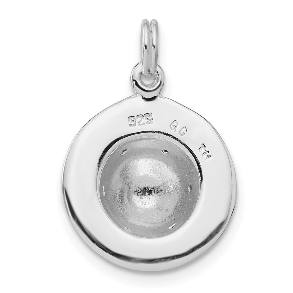 Sterlingsilber Poliert Emailliert Zirkonia Hat Anhänger