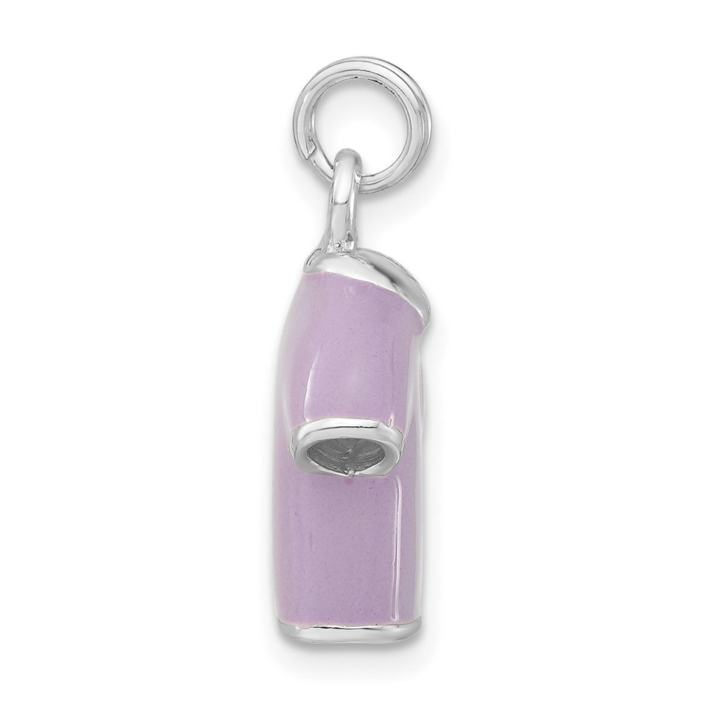 Sterlingsilber 3-d Poliert Zirkonia Lila Emailliert Polo Shirt Charm