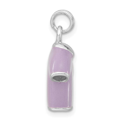 Sterlingsilber 3-d Poliert Zirkonia Lila Emailliert Polo Shirt Charm
