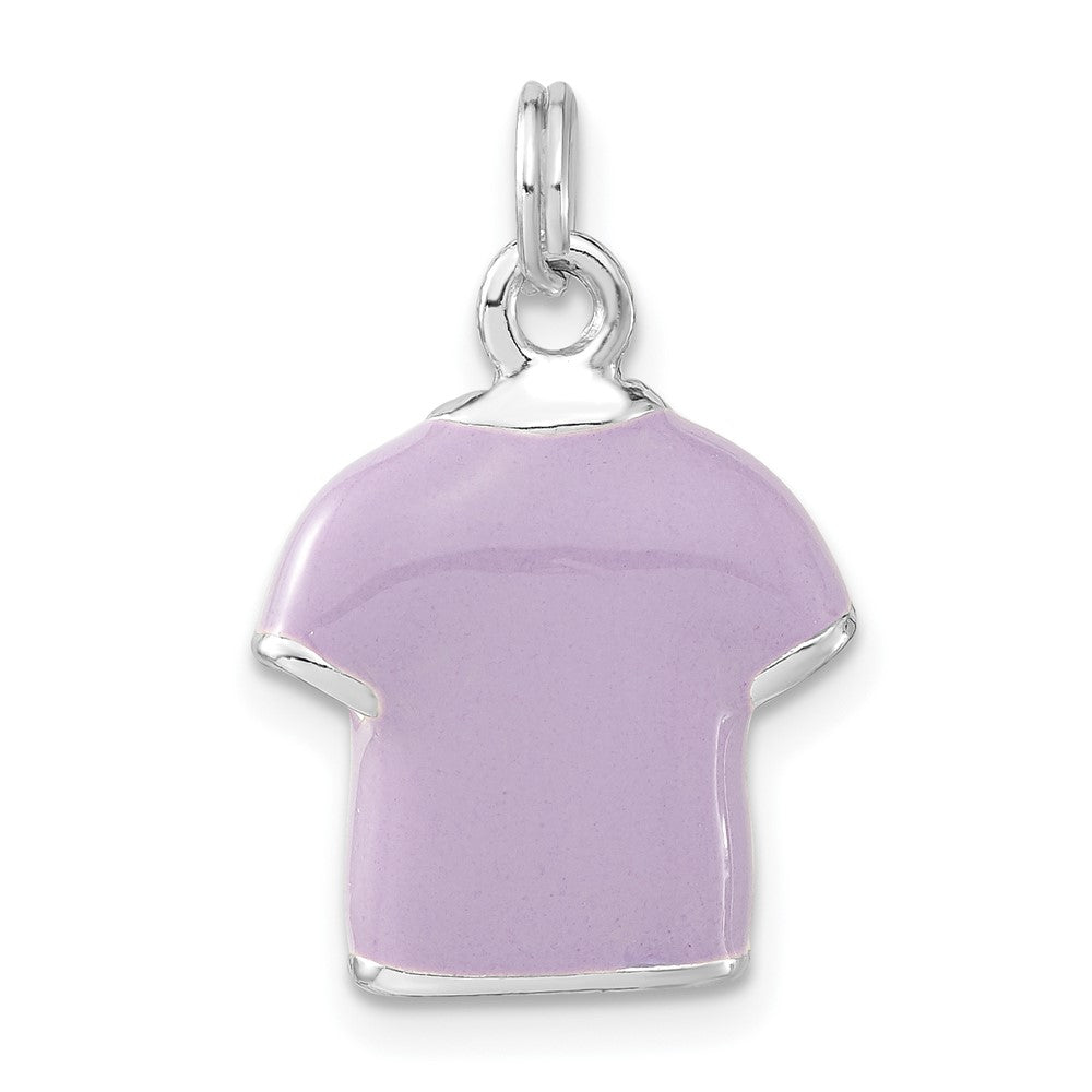 Sterlingsilber 3-d Poliert Zirkonia Lila Emailliert Polo Shirt Charm