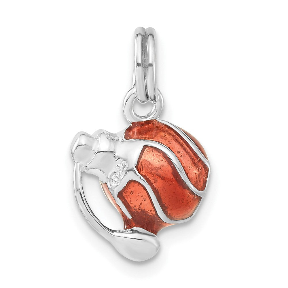 Sterlingsilber 3-d Poliert Emailliert Perfume Bottle Charm