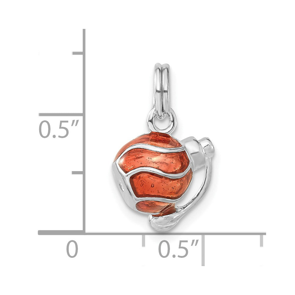 Sterlingsilber 3-d Poliert Emailliert Perfume Bottle Charm