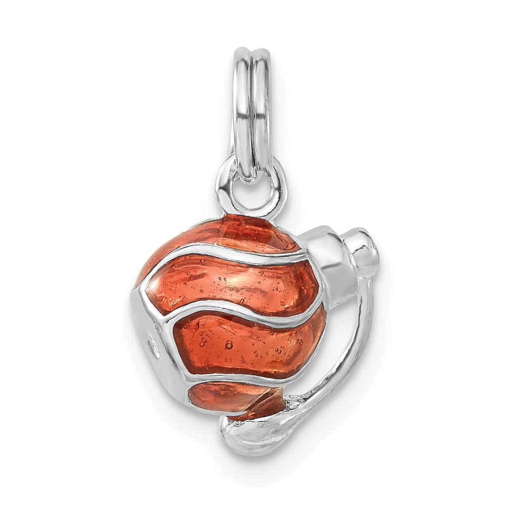 Sterlingsilber 3-d Poliert Emailliert Perfume Bottle Charm
