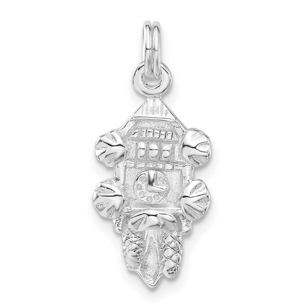 Sterlingsilber Poliert Cuckoo Clock Charm