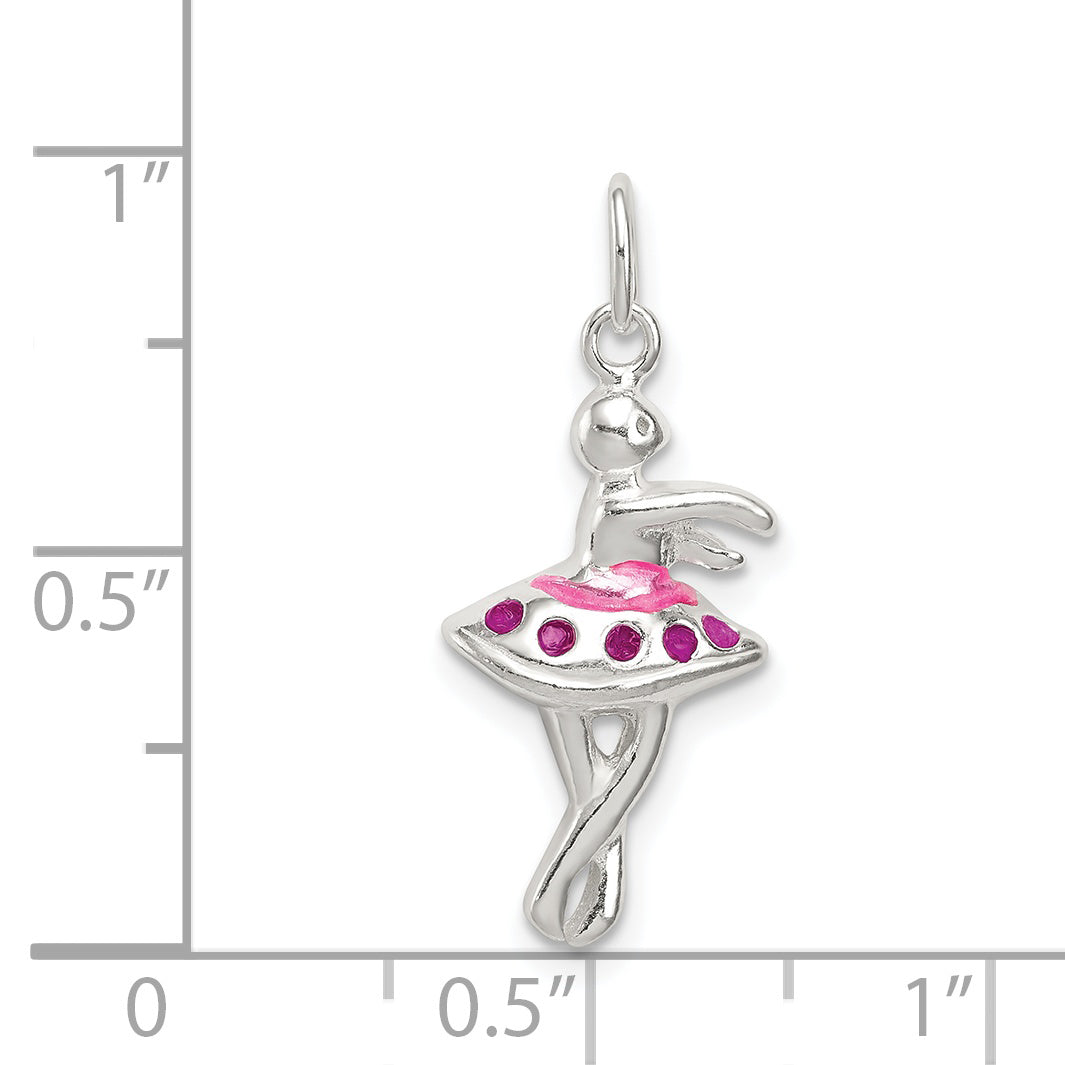 Sterlingsilber Emailliert Ballerina Charm