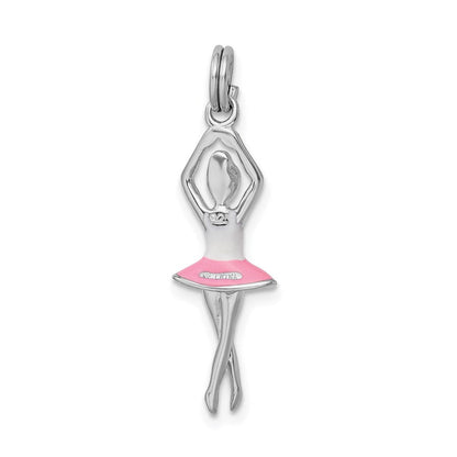 Sterlingsilber Rhodium-platedenamel Ballerina Charm