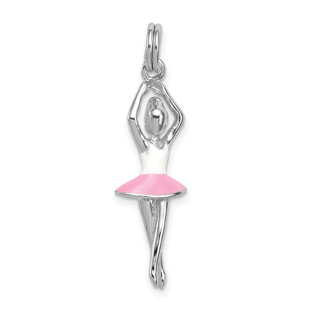Sterlingsilber Rhodium-platedenamel Ballerina Charm