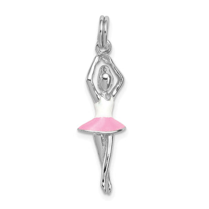Sterlingsilber Rhodium-platedenamel Ballerina Charm