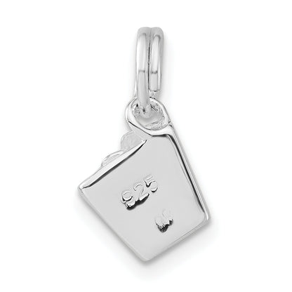 Sterlingsilber 3-d Poliert Emailliert Recycle Bin Charm