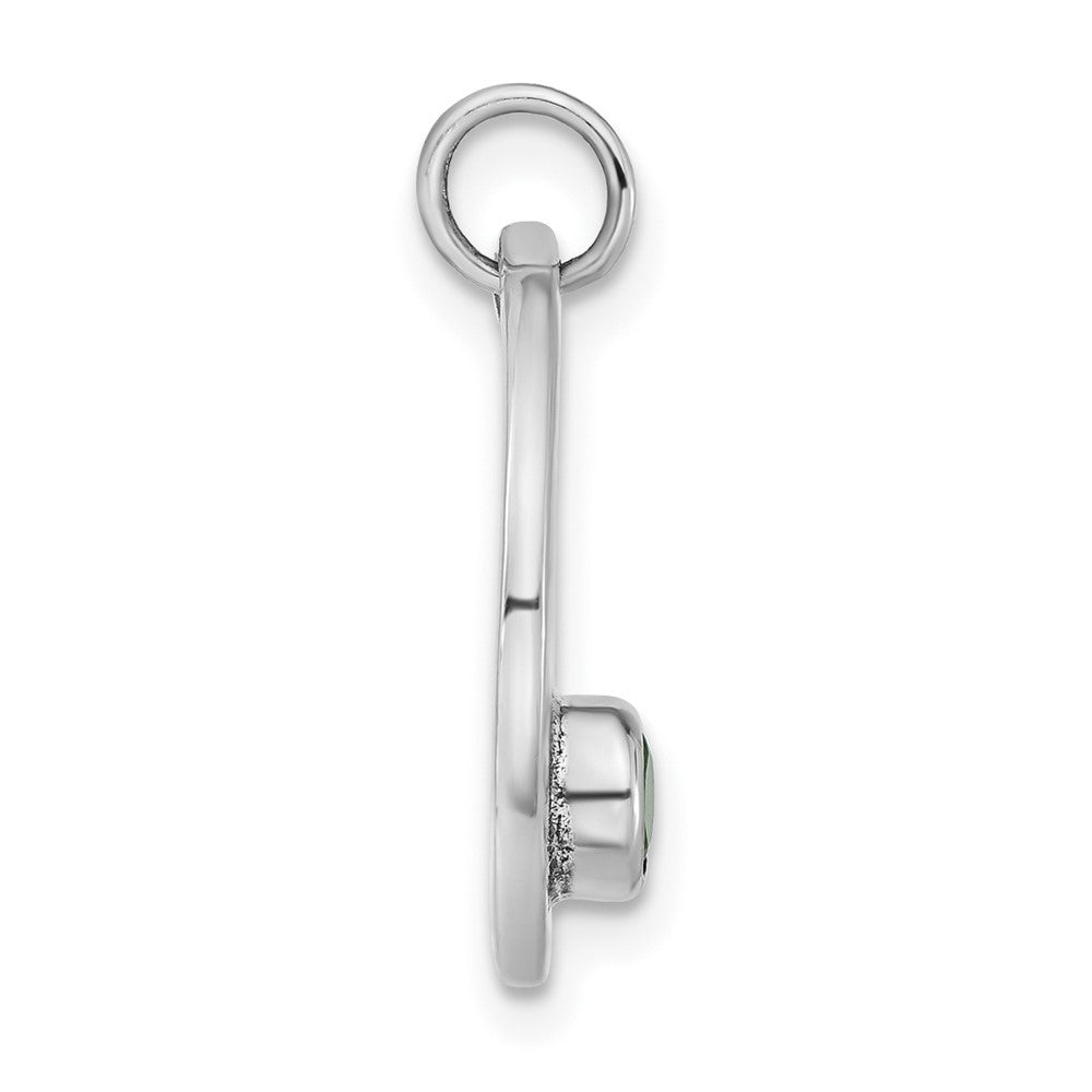 Sterlingsilber Poliert & Antikisiert Easy Being Grün Zirkonia Charm