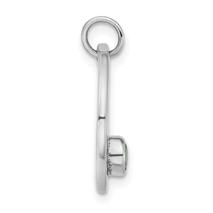 Sterlingsilber Poliert & Antikisiert Easy Being Grün Zirkonia Charm