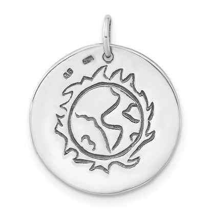 Sterlingsilber Poliert & Antikisiert Easy Being Grün Zirkonia Charm