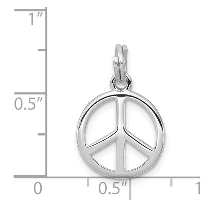 Sterlingsilber Rhodium-platedpolished Frieden Zeichen Charm