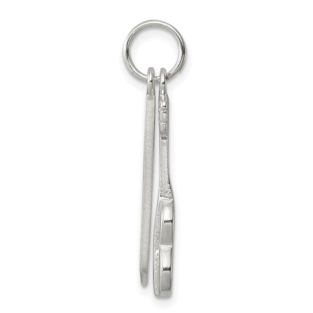 Sterlingsilber Poliert Violin & Schleife Charm