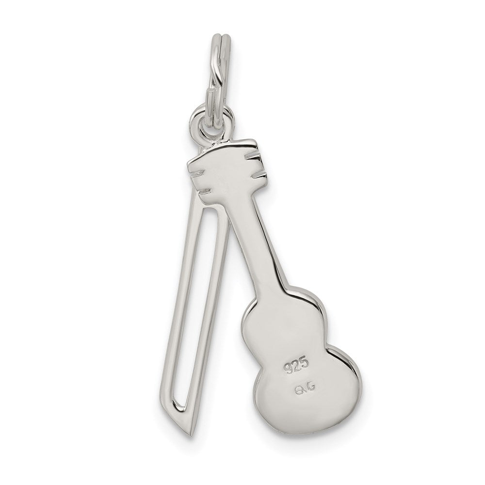 Sterlingsilber Poliert Violin & Schleife Charm