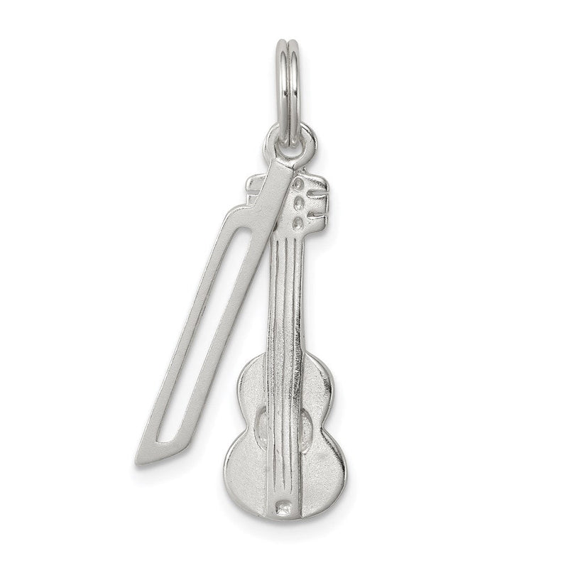 Sterlingsilber Poliert Violin & Schleife Charm