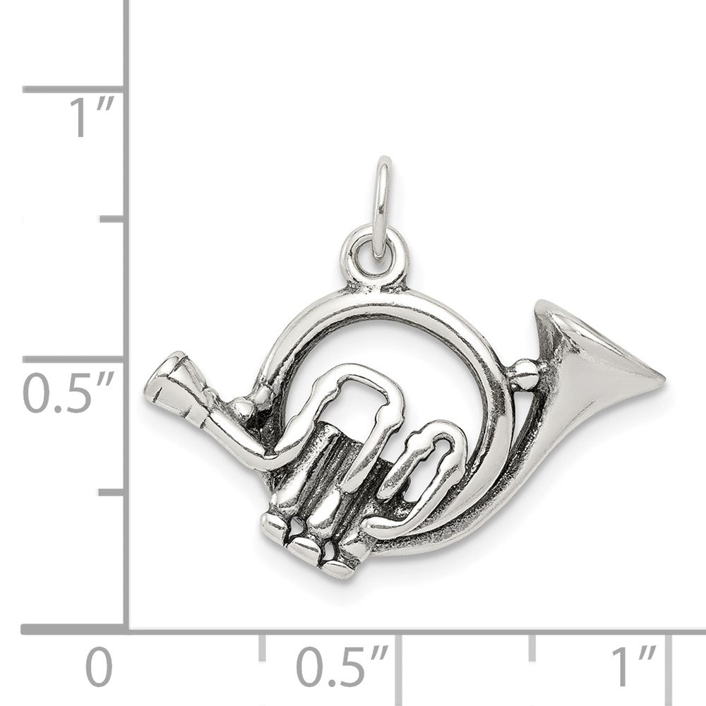 Sterlingsilber Antikisiert French Horn Charm