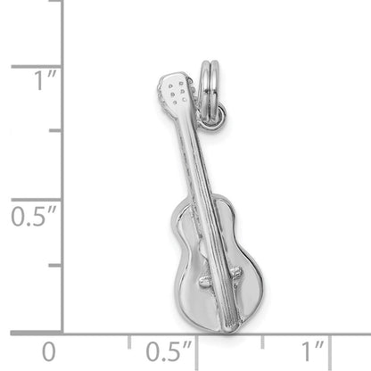 Sterlingsilber Rhodium-platedpolished Gitarre Charm