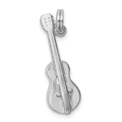 Sterlingsilber Rhodium-platedpolished Gitarre Charm
