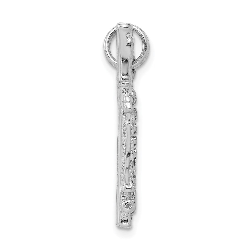 Sterlingsilber Rhodium-platedpolished Flute Charm