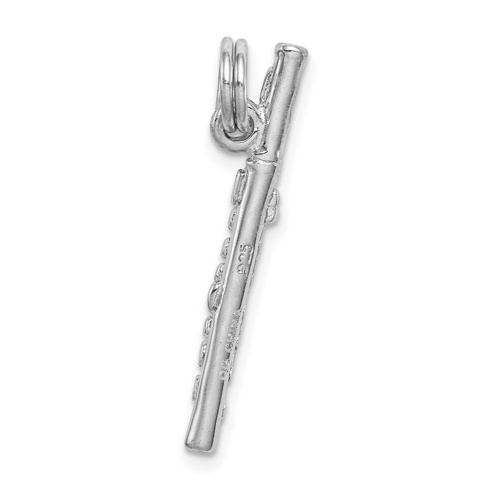 Sterlingsilber Rhodium-platedpolished Flute Charm