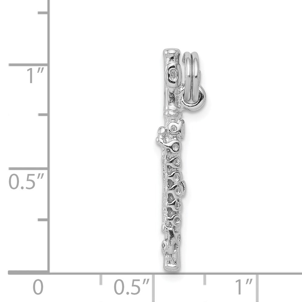 Sterlingsilber Rhodium-platedpolished Flute Charm