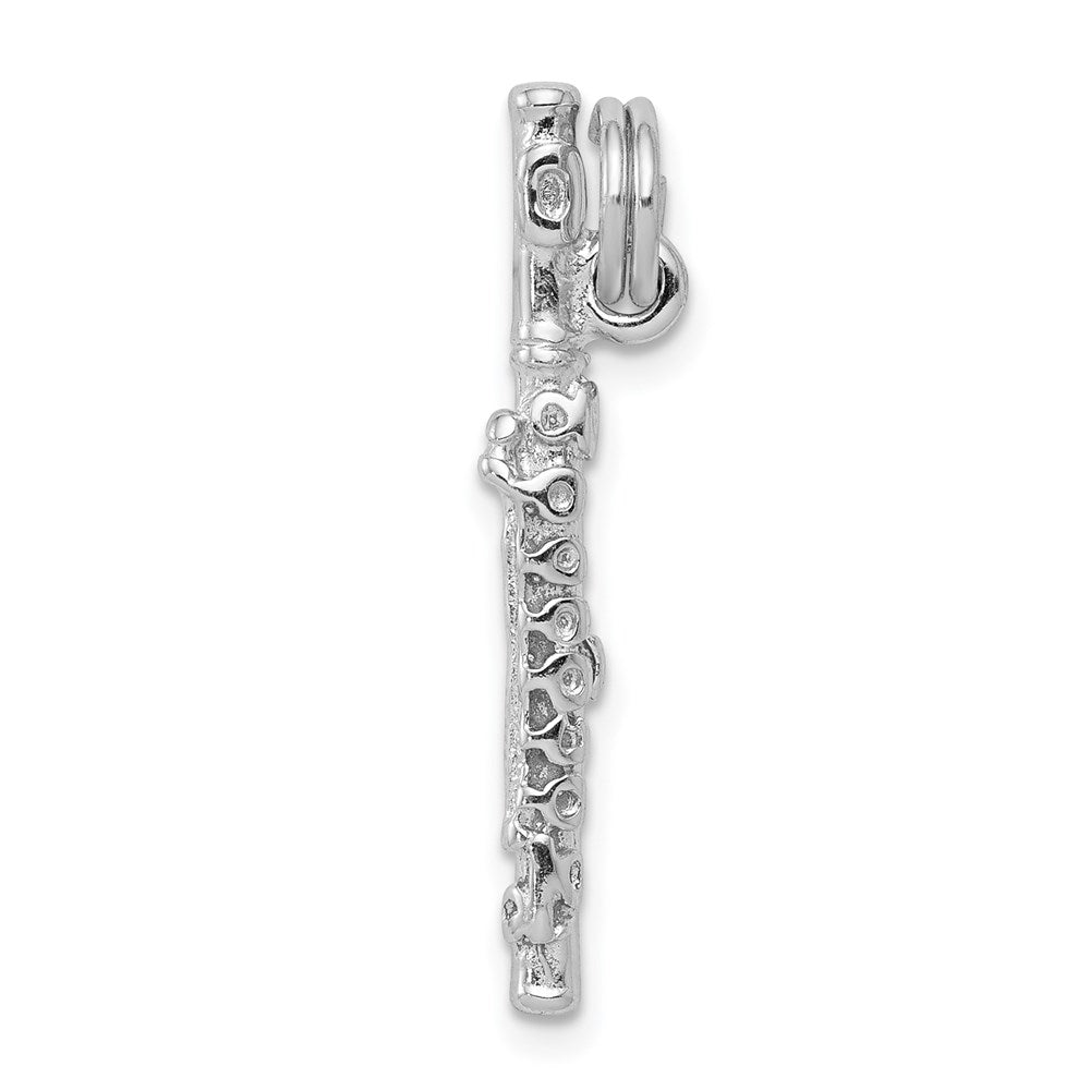 Sterlingsilber Rhodium-platedpolished Flute Charm