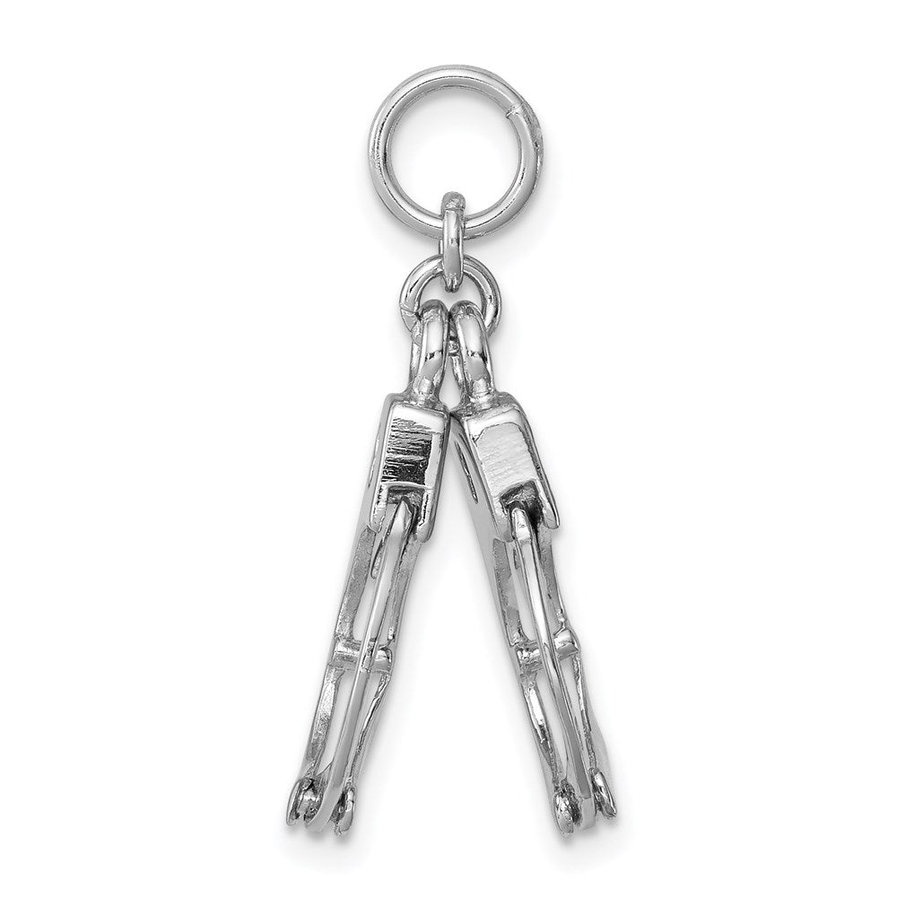 Sterlingsilber Rhodium-platedpolished Movable Handcuffs Charm
