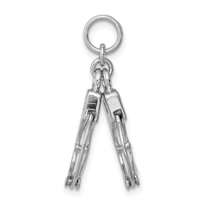 Sterlingsilber Rhodium-platedpolished Movable Handcuffs Charm