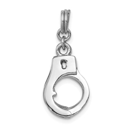 Sterlingsilber Rhodium-platedpolished Movable Handcuffs Charm
