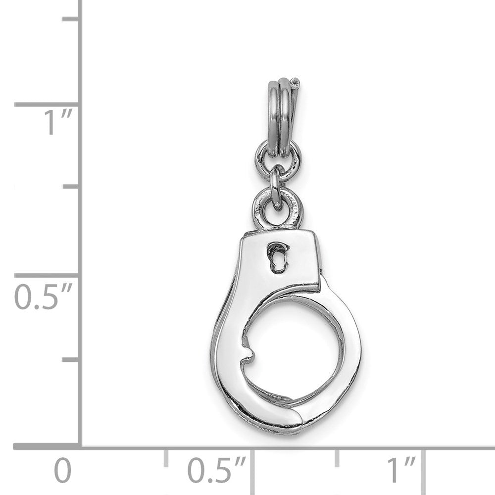 Sterlingsilber Rhodium-platedpolished Movable Handcuffs Charm