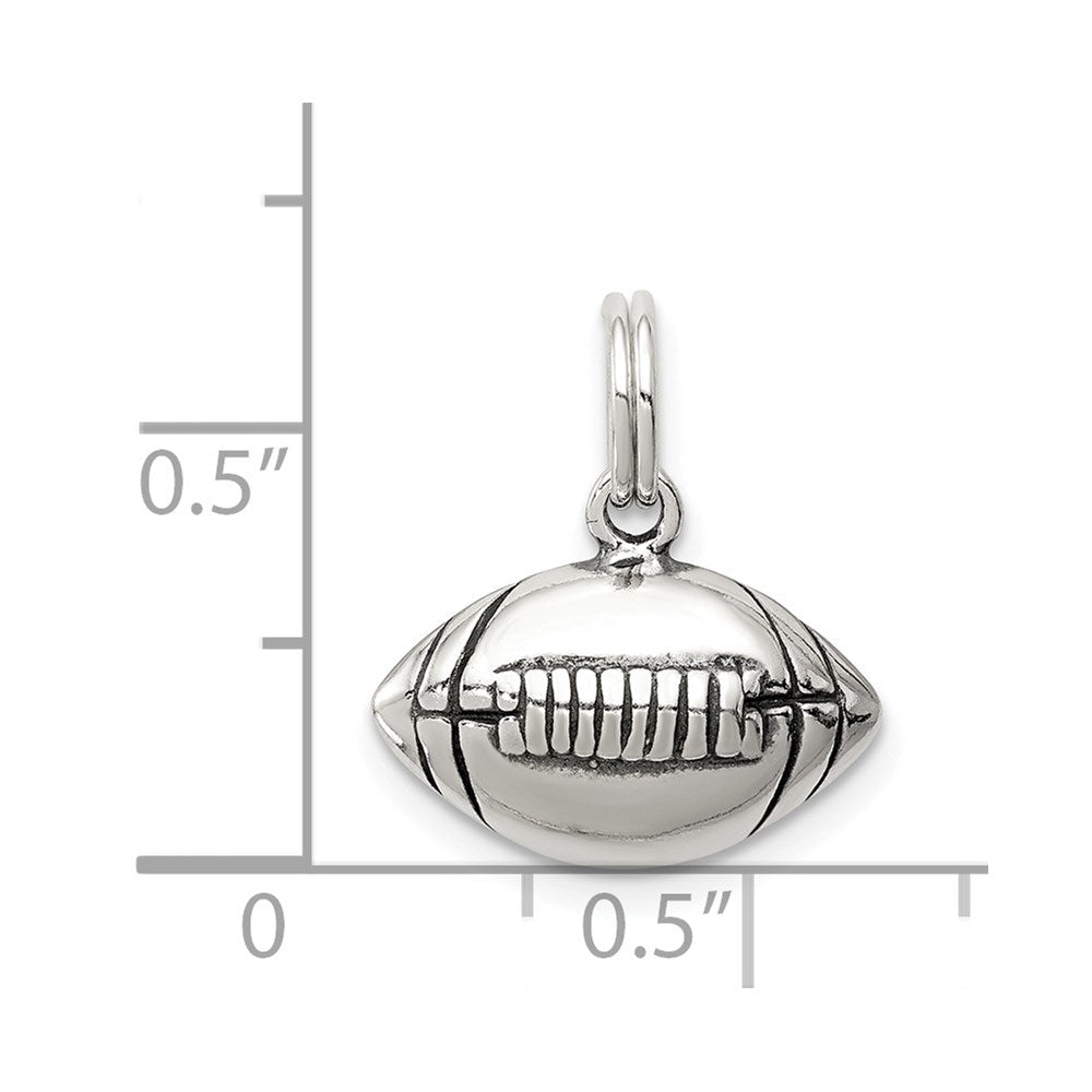 Sterlingsilber Antikisiert Football Charm