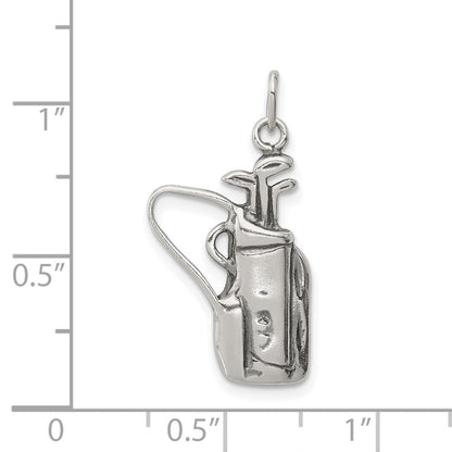 Sterlingsilber Antikisiert Golf Clubs mit Bag Charm