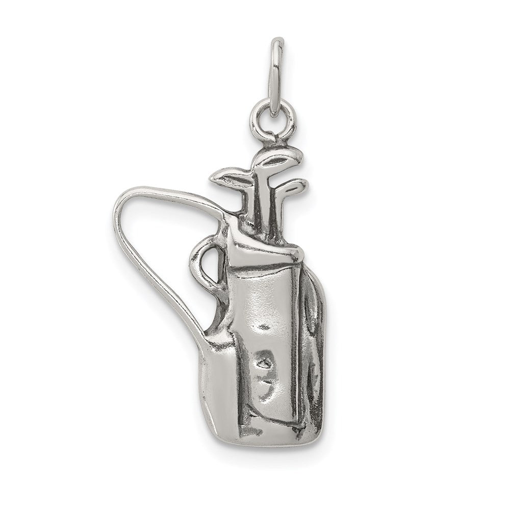 Sterlingsilber Antikisiert Golf Clubs mit Bag Charm