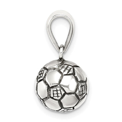 Sterlingsilber Antikisiert Fußball Kugel Anhänger