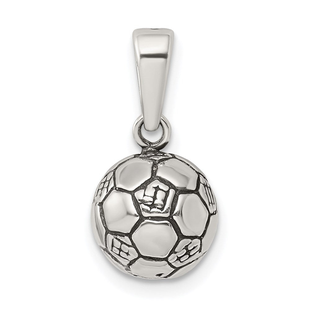 Sterlingsilber Antikisiert Fußball Kugel Anhänger