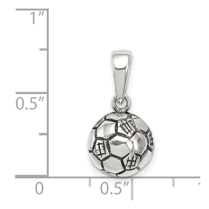 Sterlingsilber Antikisiert Fußball Kugel Anhänger