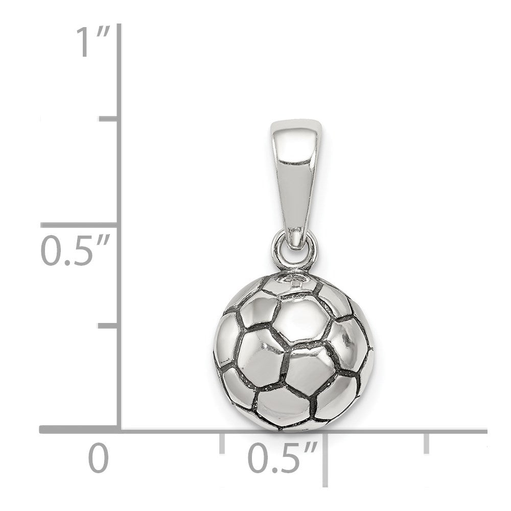 Sterlingsilber Antikisiert Fußball Kugel Anhänger