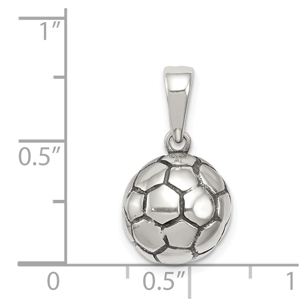 Sterlingsilber Antikisiert Fußball Kugel Anhänger