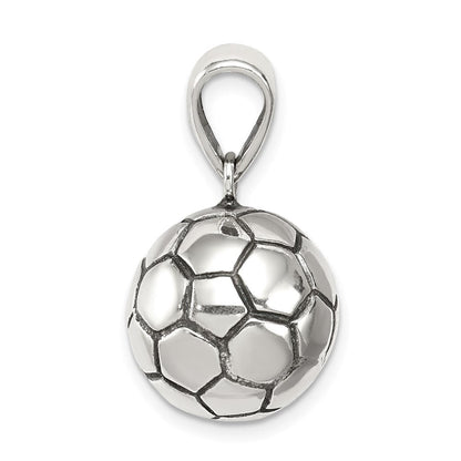 Sterlingsilber Antikisiert Fußball Kugel Anhänger
