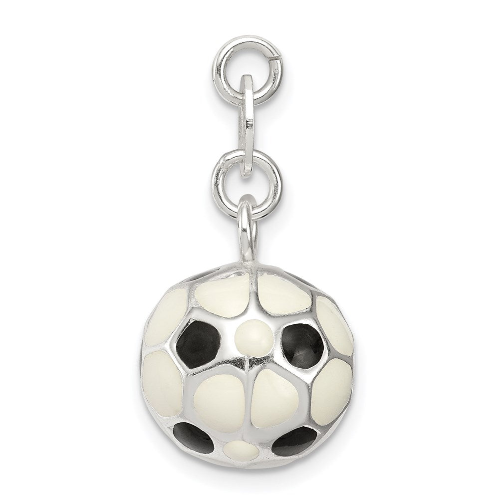 Sterlingsilber Emailliert Fußball Kugel Charm