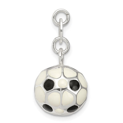Sterlingsilber Emailliert Fußball Kugel Charm