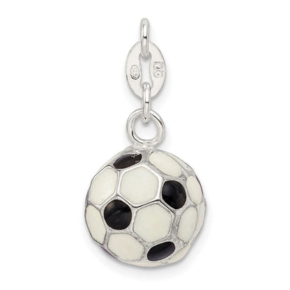 Sterlingsilber Emailliert Fußball Kugel Charm