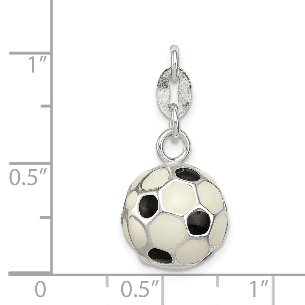 Sterlingsilber Emailliert Fußball Kugel Charm