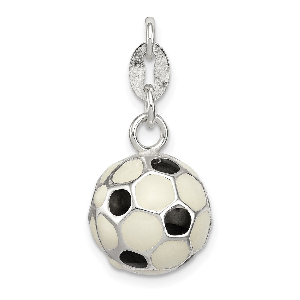 Sterlingsilber Emailliert Fußball Kugel Charm