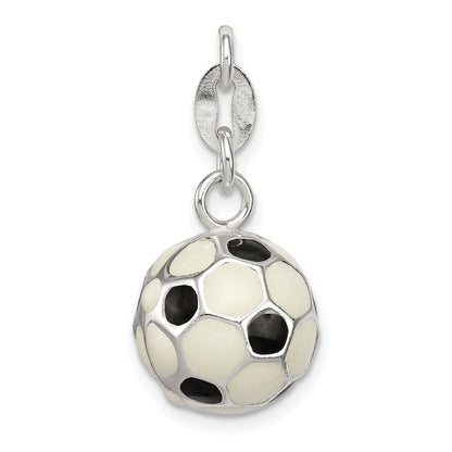 Sterlingsilber Emailliert Fußball Kugel Charm