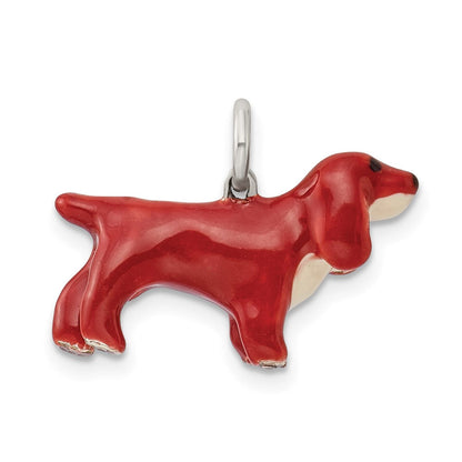 Sterlingsilber Emailliert Cocker Spaniel Anhänger